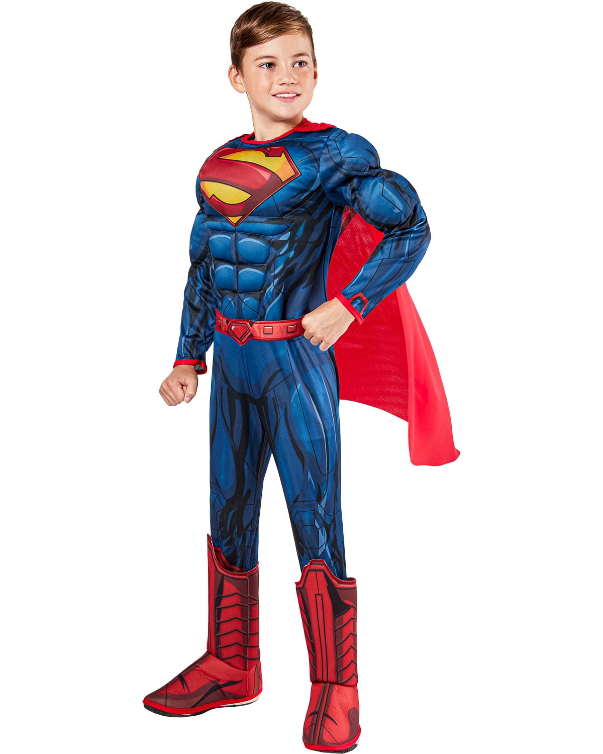 DC Comics Superheroes Superman Deluxe Muscle Chest Costume for Kids by Rubies, Boys Medium