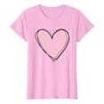 thumbnail image 4 of Pink Blouses For Women Casual, Spandex Spring Clothes For Women 2024, Women's New Summer Valentine's Day Simple Love Printed Round Neck Short Sleeved T Shirt Casual Top, 4 of 4