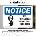 thumbnail image 3 of Eye Protection & Gloves Required With Symbol OSHA Notice Vinyl Decal Label 24 Inch x 18 Inch - 10 Pack, 3 of 6