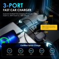 thumbnail image 3 of Rexing 170W Vehicle Quick Charger with 2 USB-C & 1 USB Port Compatible with iPhone and Samsung Note, 3 of 9