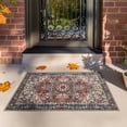thumbnail image 4 of Lochas Vintage Accent Rugs Distressed Print Area Rug Low Pile Carpet for Living Room Bedroom Home Decor,Brick Red,2'x3', 4 of 6