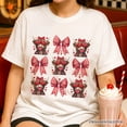 thumbnail image 2 of Highland Cow Coquette Bow Valentine T-Shirt, Cute Hearts Western Tee, 2 of 6