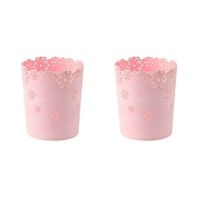 Wweixi Durable Trash Bin With Anti Slide Bottom Reliable And Convenient Prevents pink large size 2Set