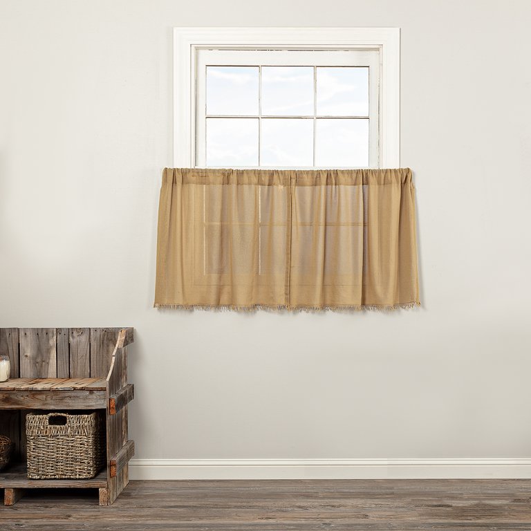 Tobacco Cloth Khaki Tier Fringed Set of 2