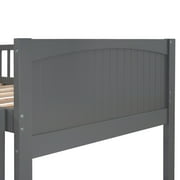 Euroco Wood Bunk Bed Storage, Twin-Over-Twin-Over-Twin for Bedroom, Gray