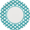 7" Scalloped Paper Dessert Plates, Teal, 30ct