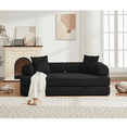 thumbnail image 5 of Muumblus 78" Corduroy Loveseat Cloud Sofa , Queen Size Convertible Slpper Couch Bed for Living Room, Black, 5 of 11