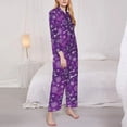thumbnail image 3 of Haiem Purple Snowflakes Pattern Women’s Long-sleeve Sleepwear,Sleepwear Set,2-piece Loungewear Set,Soft PJs Comfy Nightwear with Pockets-Large, 3 of 7
