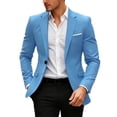 thumbnail image 2 of Abomasnow Mens Blazer Slim Fit One Button Front Suit Jacket Long Sleeve Lapel Coats for Prom Party Wedding & Business, 2 of 6