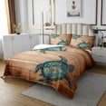 thumbnail image 2 of Erosebridal Ocean Animal Coverlet Queen Size Sea Turtle Bedding Set, Wild Animals Bedspread Set Brown Old Barn Door Quilt Set, Coastal Beach Bed Set Rustic Lodge Cabin Farmhouse Decor Breathable, 2 of 4