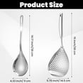 thumbnail image 2 of 2 Pack Skimmer Slotted Spoon Strainer with Long Handle, Stainless Steel Pasta Spider Strainer Skimmer Ladle for Pasta Frying Strainer, Frying Strainer Spoon, Kitchen Cooking Skimmer Colander, 2 of 7