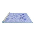 thumbnail image 2 of Ahgly Company Machine Washable Indoor Round Oriental Blue Industrial Area Rugs, 6' Round, 2 of 4