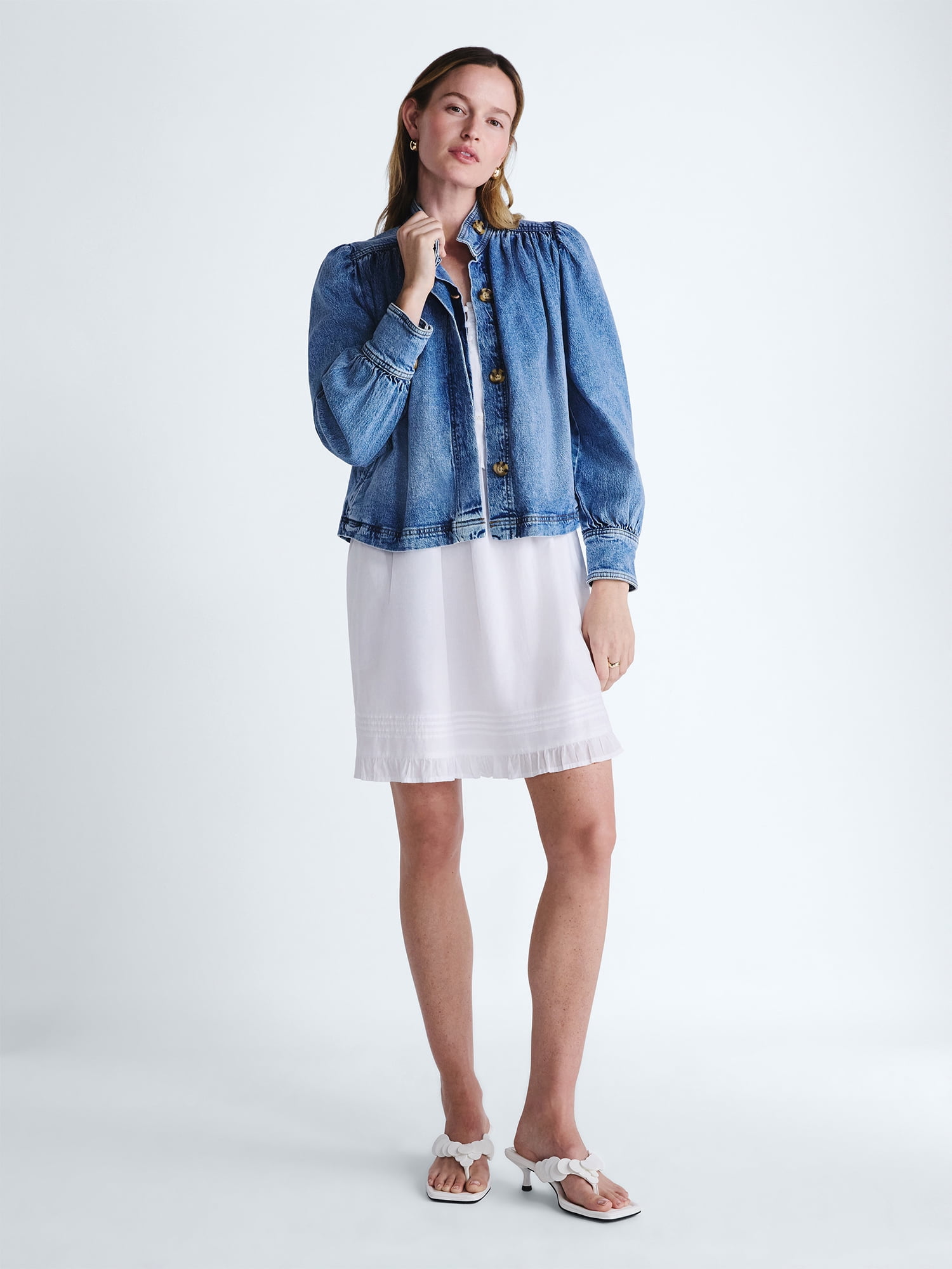 Scoop Women’s Cropped Ruched Jacket, Sizes XS-XXL