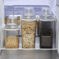 thumbnail image 5 of Neoflam 3 Set Airtight Kitchen Pantry Dry Food Container with Handle, Dog, Cat, Pet Feed Dispenser with Measuring Cup, Refrigerator Cabinet Organization for Cereal, Rice, Grain, Pasta (61oz, 1800ml ), 5 of 10