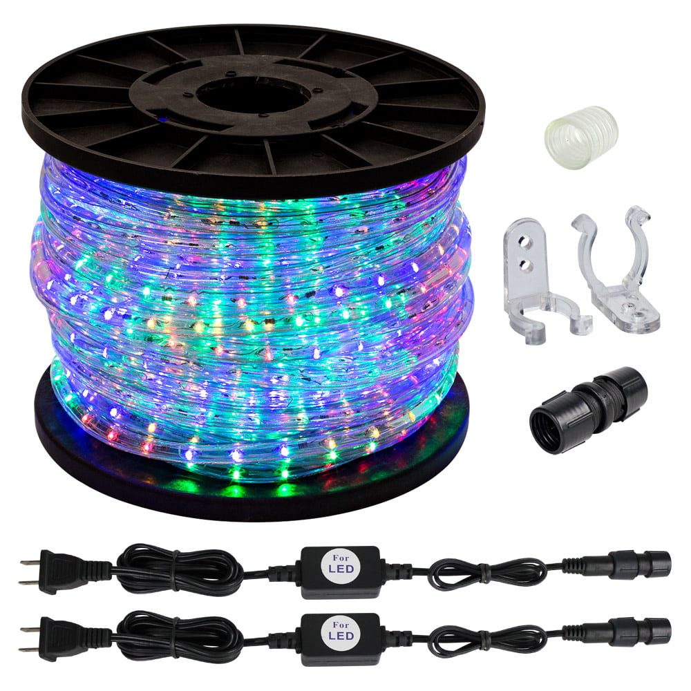150 Rgb Multi Color Led Rope Lights 2 Wire Home Inoutdoor Lighting W