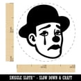 thumbnail image 2 of Sad Clown Mime Tear and Bowler Hat Self-Inking Rubber Stamp for Stamping Ink Stamper Crafting Planners - 1/2 Inch Mini - Green Ink, 2 of 7