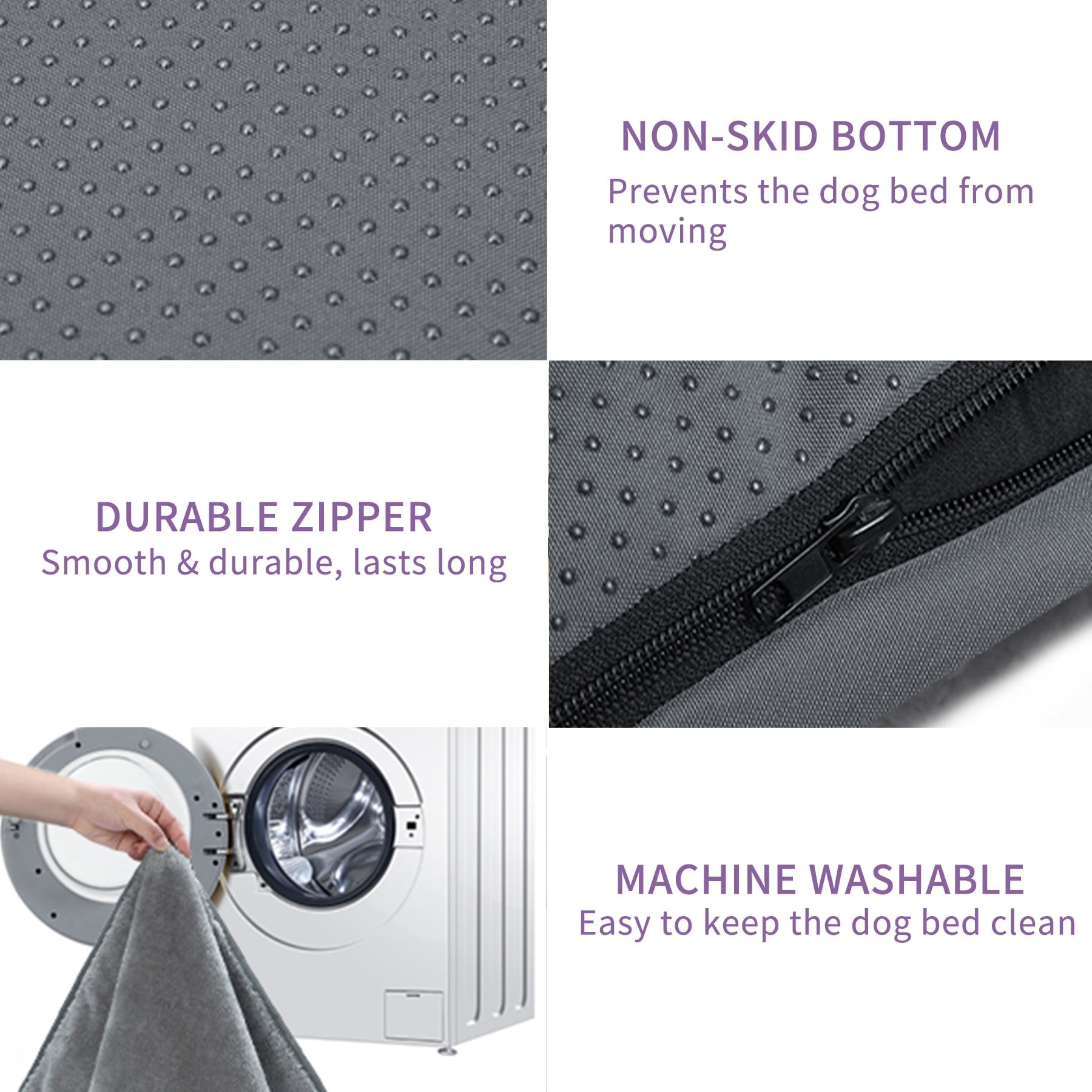 Walpetmar 35" Waterproof Dog Bed for Large Dogs with Removable Washable Cover