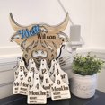 2023 Spring Cow Bull Head Replacement Month Earrings Wooden Sign