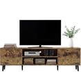 thumbnail image 4 of Homall 63'' Mid-Century Modern TV Stand for TVs up to 70 Inches, Wood Entertainment Center with Storage Cabinets & Open Shelves, TV Console Table for Living Room,Brown, 4 of 7