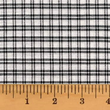JCS Black and White 3 Homespun Cotton Plaid Fabric Sold by the Yard