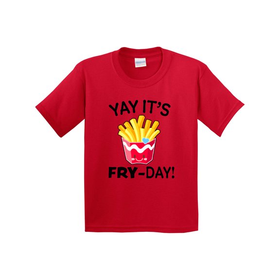 Inktastic Yay Its Fry Day with Cute French Fries Youth T-Shirt