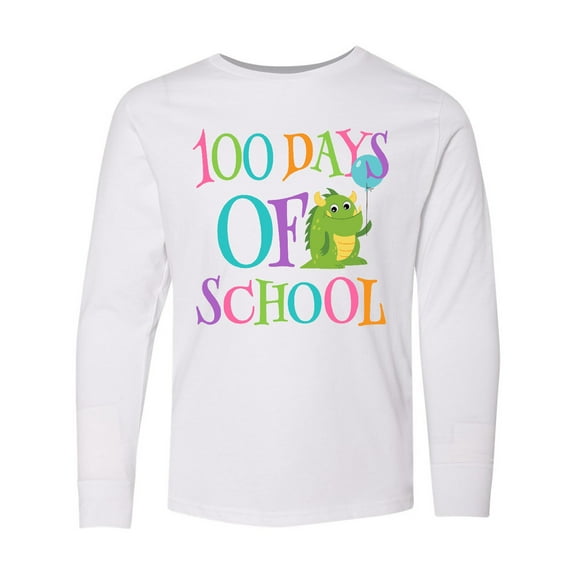 Inktastic 100 Days of School Party Long Sleeve Youth T-Shirt