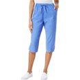 thumbnail image 1 of Karen Scott Pantalones recortados casuales de cintura cómoda para mujer, azul, pequeño Karen Scott recortado, 1 of 1