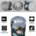 thumbnail image 4 of Pioneer Flower Floral Print Pattern 20oz Skinny Tumbler with Straw & Lid, Double Wall Vacuum Insulated Cup, Leak-Proof, Cup Holder Friendly, Hot 6H Cold 12H, 4 of 6
