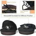 thumbnail image 4 of Pemberly Row Patio Rattan Daybed Cushioned Sofa Table Top Canopy Black, 4 of 8