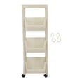 thumbnail image 2 of Movable Storage Rack Beige Large Capacity Bookshelf With Brake Pulley For Kitchen Bedroom, 2 of 8