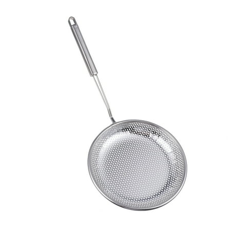 

Stainless Steel Colander Scoop Hot Pot Slotted Spoon Skimmer Food Serving Ladle Frying Strainer Kitchen Utensil for Home Restaurant - 20cm (Silver)