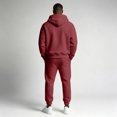 thumbnail image 3 of Mens Sweat Suits Fall Winter Casual Hoodie and Sweatpants Set Solid Long Sleeve Pullover Top Lounge 2 Piece Outfit, 3 of 5