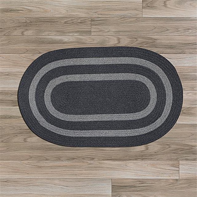 Colonial Mills Rug GW43R120X120 10 x 10 ft. Graywood Round Braided Rug Charcoal