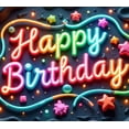 thumbnail image 3 of Yatrandify Colorful Stars Happy Birthday Neon Letter Banner for Birthday Party Celebration Decoration, 3 of 7