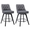 thumbnail image 1 of Bar Stools Set de 2 Moderno Swivel Counter Altura Backed Madera Legs Unholstered para Kitchen Island 26-Inch Seat Altura Linen Gris, 1 of 7