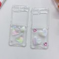 thumbnail image 3 of Compatible with Z Flip 5 Glitter Case Bling Clear Laser Heart Love Cute Diamond Soft Lightweight Shockproof Fashion Luxury Shockproof Cover for Women Girls, 3 of 8