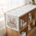 thumbnail image 6 of Table Runners 72 Inches Long Dress Scarves, Pink Floral Easter Farmhouse Kitchen Table Runner, Coffee Tablerunners, Spring Flowers Grey Checkered 14x72 Inch, 6 of 9