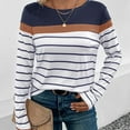thumbnail image 5 of Lmnyox Women's Striped Tops Soft Long Sleeve Crew Neck T Shirt Summer Casual Pullover Shirt 2024 Trendy, 5 of 7