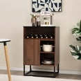 thumbnail image 2 of Costway Buffet de Rangement pour Vin avec Étagère Réglable et Porte Coulissante pour Cuisine, 2 of 10