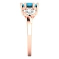 thumbnail image 3 of Clara Pucci 14K Rose Gold 1.72ct Turquoise Three-Stone Ring for Women, 3 of 8