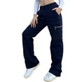 thumbnail image 2 of Tqcoqu Hiking Cargo Pants for Women Lightweight Outdoor Cargo Pants Casual Trousers with Side Zipper Pockets,Dark Blue,Women's S-XXL, 2 of 8