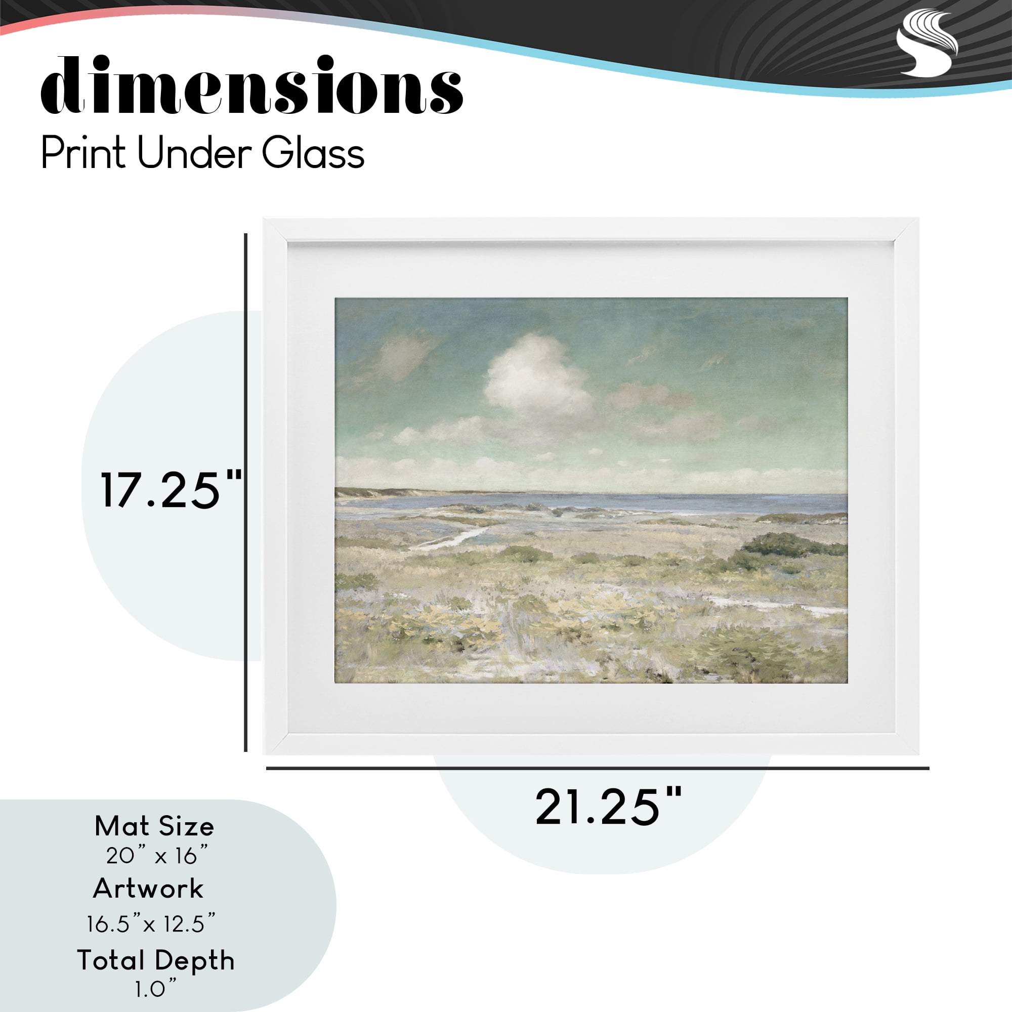 Stupell Industries Water View with Clouds White Framed Print Under Glass, design by Christy McKee