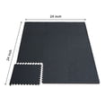 thumbnail image 7 of 0.56 Inch Thick Gym Floor Mats, blocks 12 pcs, Hose, 12 Tiles Rubber Top with EVA Foam, Interlocking Puzzle Gym Mats for Gym, for garage gym kitchen workshop and commercial floor use, Black, 7 of 7