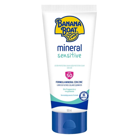 Protector solar Banana Boat mineral FPS 50 sensitive 180 ml