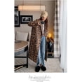 thumbnail image 2 of utcoco Womens Leopard Long Wool Trench Coat Winter Warm Overcoat, 2 of 4