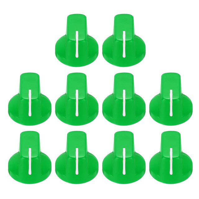 10pcs Green Guitar Effect Pedal Knob, 9/16" Plastic Electric Guitar Knobs