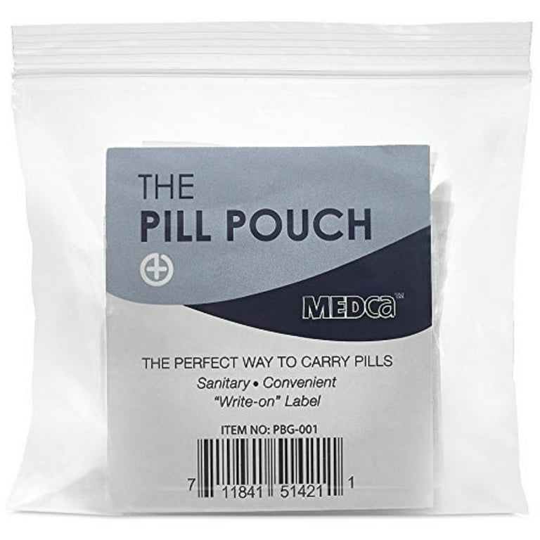 MEDca Pill Pouch 3 x 2.75 Disposable Plastic Travel Pill Bags by
