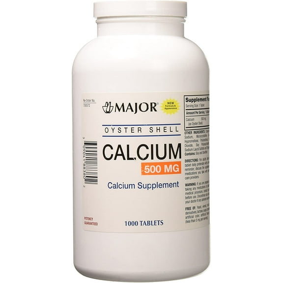 Oyster Shell Calcium Tablets, 500mg, 1000ct