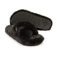 thumbnail image 3 of Hunter Women's Faux Fur Flatform Crossover Slide, Black,7 M US, 3 of 7