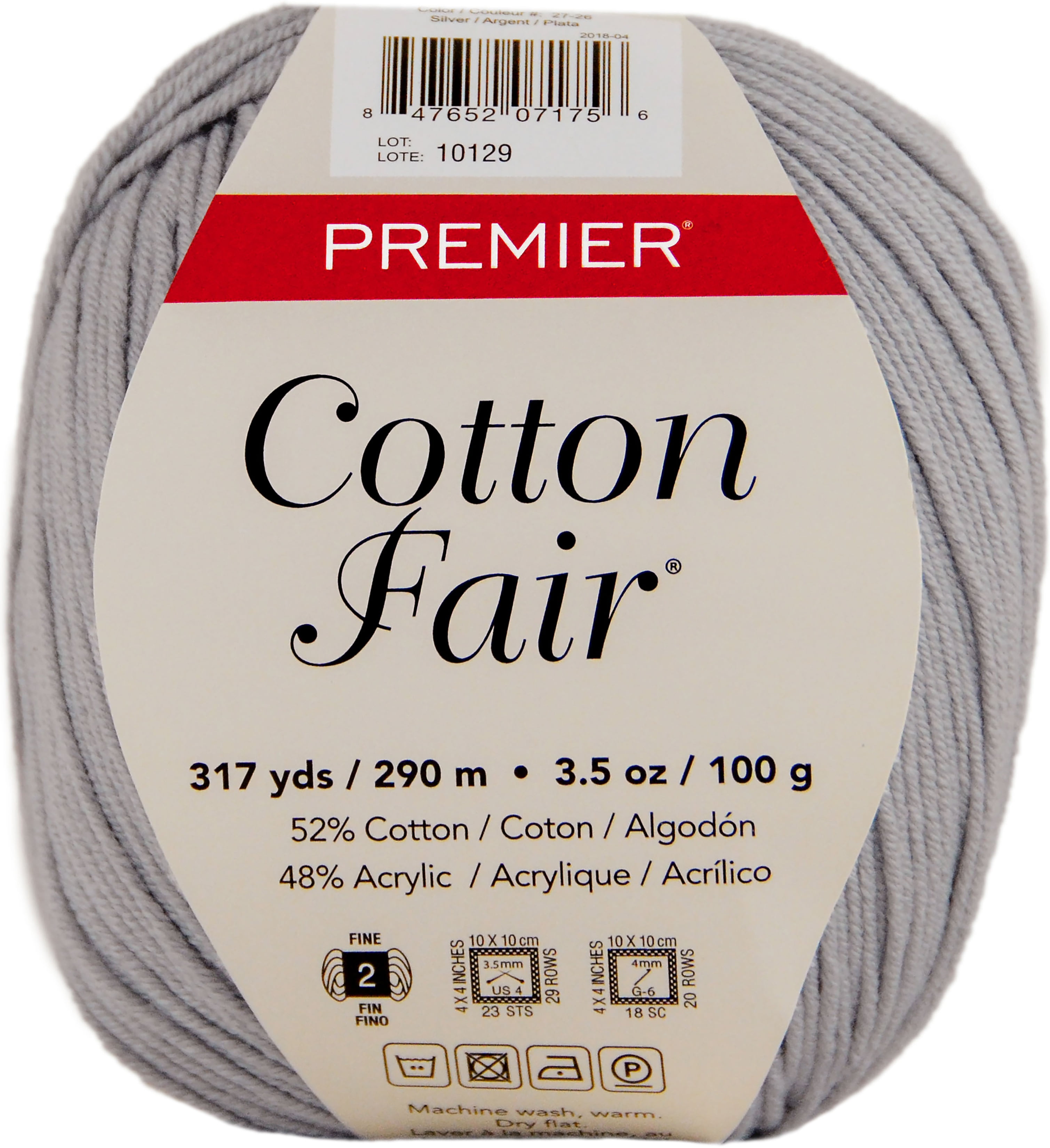 Premier Yarns Cotton Fair Solid YarnSilver Walmart Canada